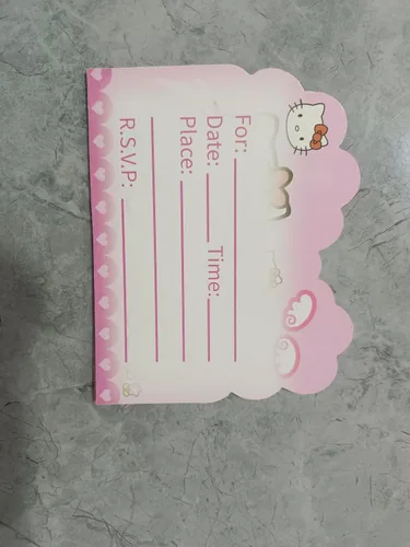 Vista 2 de DRENGE 20 invitaciones de cumpleaños de Hello Cats Kitty, Hello Cats Kitty Invitaciones de fiesta, suministros de fiesta de cumpleaños (3)