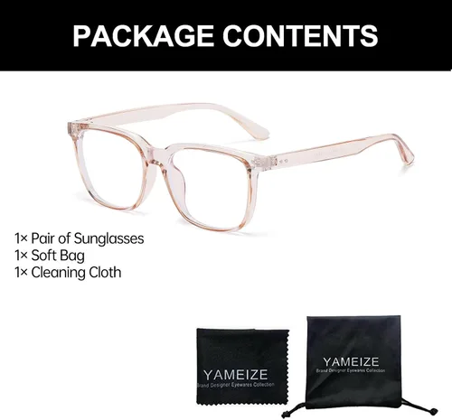 Vista 5 de YAMEIZE Lentes rectangulares con bloqueo de luz azul, anteojos cuadrados de luz azul para mujeres y hombres, antifatiga y juegos de computadora