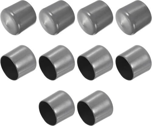 Vista 77 de uxcell 10 tapas de goma para extremos de 0.591 in de identificación, tapa de extremo redondo, protectores de rosca de tornillo, color negro