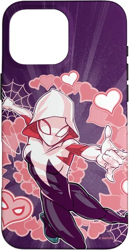 Vista 19 de Marvel Spider-Man Into The Spider-Verse Gwen Stacy Hearts - Carcasa para iPhone 17