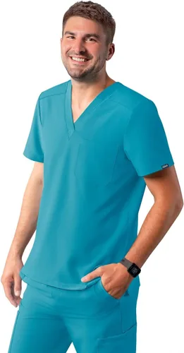 Vista 11 de Adar Addition Scrubs para hombre - Camiseta médica clásica con cuello en V Negro