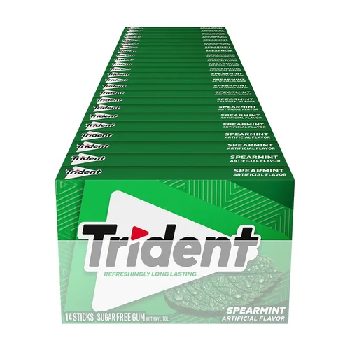 Vista 12 de Trident Chicle de menta verde sin azúcar, a granel, 24 paquetes de 14 piezas (336 piezas en total)