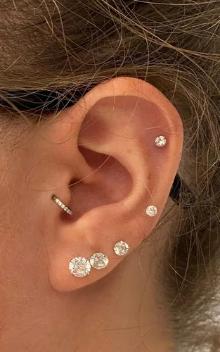 Vista 7 de QWALIT - Aretes de 16 g de labio transparentes con púas de plástico, joyería de piercing Medusa Labret, insertar en cartílago, pendientes de tragus