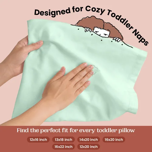 Vista 5 de COTTON STICH Juego de 2 fundas de almohada para niños pequeños, mini fundas de almohada de algodón de 600 hilos, fundas de almohada suaves y ligeras