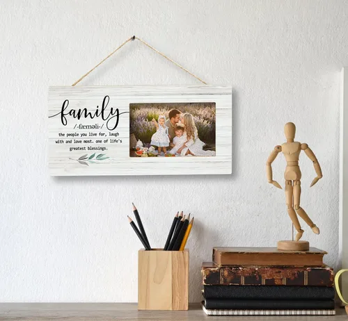 Vista 5 de SRADMO Marco de fotos familiar de 12 x 6 pulgadas para mujeres y hombres, perfecto para reuniones familiares, regalos de inauguración de la casa