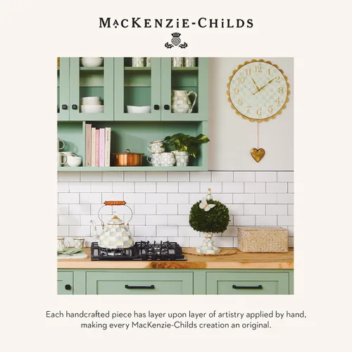 Vista 6 de MACKENZIE-CHILDS Sterling Check - Reloj de pared con colgante de corazón
