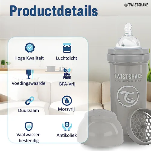 Vista 3 de Twistshake Biberones anticólicos – Biberones prémium de 8.8 fl oz/8 onzas con recipiente de almacenamiento de leche de 3.4 fl oz para una