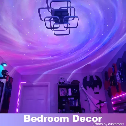 Vista 3 de Proyector de Galaxia de Mayor Cobertura, con Formas de Galaxia Cambiantes, Proyector de Estrellas, Luz Nocturna con Altavoz Bluetooth, Ruido Blanco