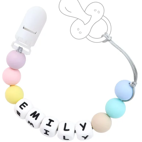 Vista 7 de Clip personalizado para cochecito con nombre, nombre personalizado para regalos (negro)