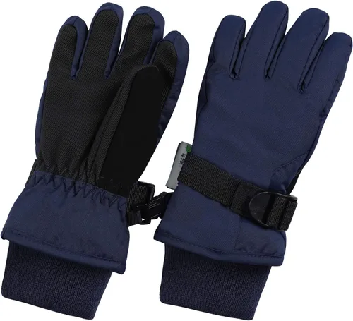 Vista 21 de Waterproof Kids Ski Snow Gloves, 100G 3M Thinsulate Warm Winter Boys Girls Negro