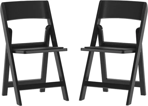 Vista 23 de Flash Furniture Hercules Tucker - Silla plegable de resina negra comercial, ligera, asiento extraíble acolchado de vinilo, para uso en interiores