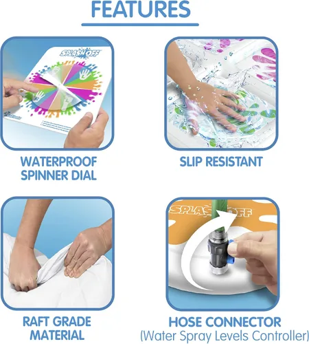 Vista 4 de GoFloats Juego Splash Off - Juego de tapete de salpicaduras de agua para niños