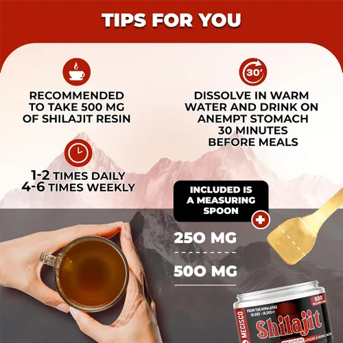 Vista 6 de Shilajit orgánico puro del Himalaya, 2 paquetes de 0.7 onzas (0.71 oz), el suplemento Shilajit contiene fúlvico, ácido húmico natural y más de 85