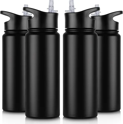 Vista 38 de Botella de agua aislada de 64 onzas con tapas de pajita y boquilla, jarra de agua de acero inoxidable de medio galón con mango de paracord, vacío