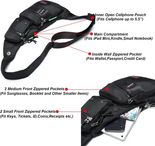 Vista 3 de Nicgid Sling Bag - Mochila bandolera para hombre