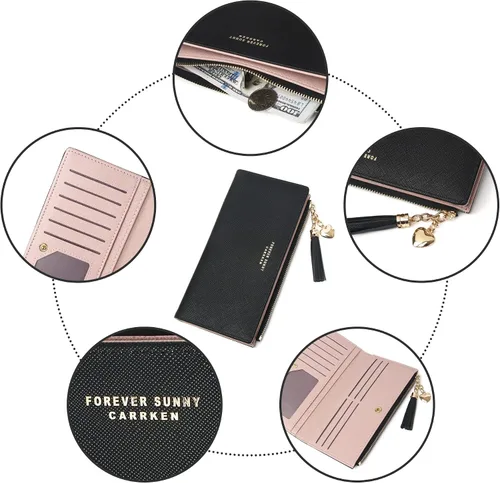 Vista 2 de Cartera delgada para mujer, billetera delgada para mujer, cartera delgada para mujer, carteras delgadas para mujer, billetera delgada y elegante