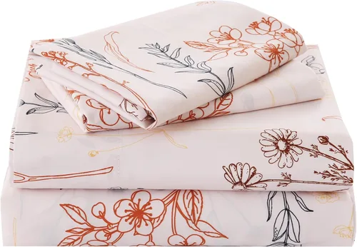 Vista 60 de Yibeizi - Juego de sábanas con estampado floral para cama de tamaño queen, sábanas de microfibra con patrón botánico boho, fundas para almohada