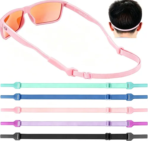 Vista 10 de KSACLE Correa ajustable para lentes, paquete de 4 correas para anteojos sin cola, retenedor de cuerda de ajuste universal, lentes de sol deportivos