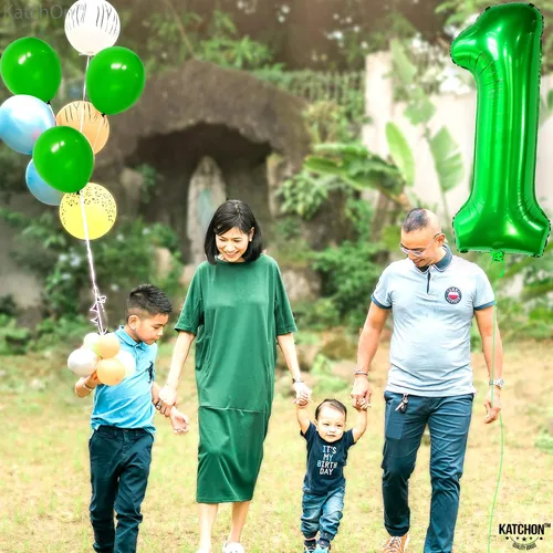 Vista 457 de KatchOn Globo negro del número 1 de 40 pulgadas, globo de feliz cumpleaños Large Mylar Number One Balloon for 1st Birthday Decorations, Foil