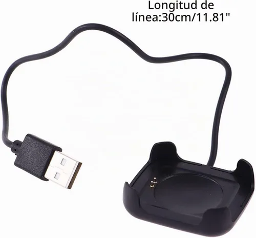 Vista 3 de Cable de carga negro para reloj inteligente HW22, cargador de reloj inteligente, magnético, soporte de muelle, cables adaptadores de cable USB