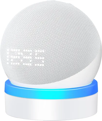 Vista 7 de Soporte para Echo Dot 4ª/5ª generación, soporte de mesa con guía de luz, efecto de luz mejorado, accesorios Dot 4/5 que ahorran espacio con gestión