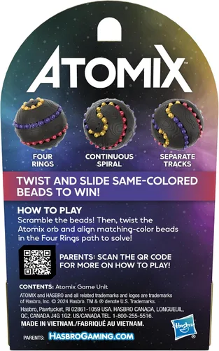 Vista 15 de Hasbro Gaming Atomix - Juego para niños, adolescentes y adultos, rompecabezas de bola y juguete para ansiedad, 1 jugador, actividades portátiles