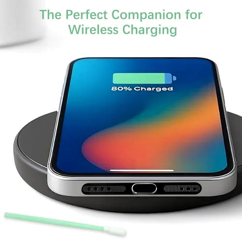 Vista 6 de Paquete de 4 cubiertas antipolvo USB-C con malla de altavoz, enchufe de puerto de carga tipo C y protector de audio para iPhone serie 15/16 (negro)