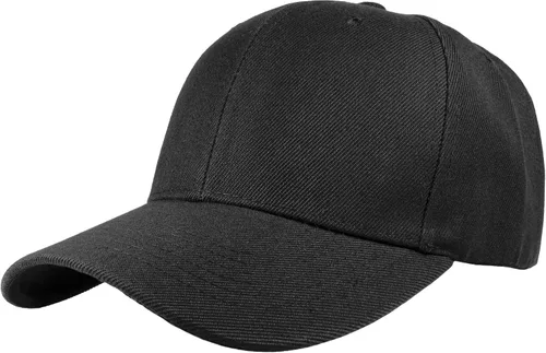 Vista 2 de Gorras de béisbol con correa trasera ajustable, lisas, negras, 12