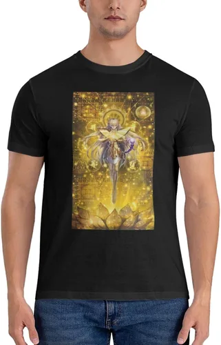 Vista 3 de Saint Anime Seiya - Camiseta de manga corta para hombre, diseño de arte impreso, cuello redondo, camisetas de algodón, color negro