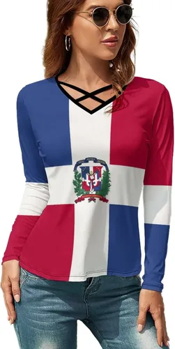 Vista 12 de Vestido largo con bandera dominicana para mujer, top de verano, talla XS, Estilo-4