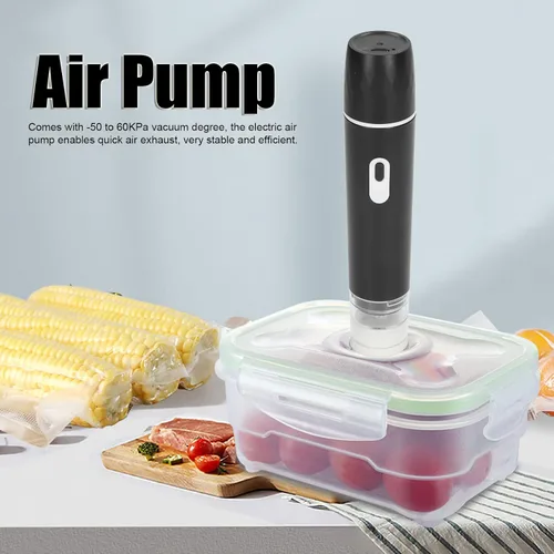 Vista 8 de Bomba de aire eléctrica Portátil de mano recargable selladora al vacío Máquina Bomba de aire de vacío (negro)