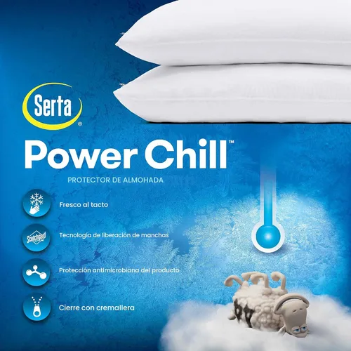 Vista 5 de Serta Power Chill - Protectores de almohada de enfriamiento, estándar/Queen