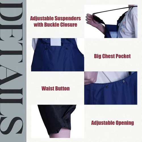 Vista 4 de RainRider Trajes impermeables y transpirables para hombres - Abrigo de lluvia Oxford duradero con pantalones Azul marino