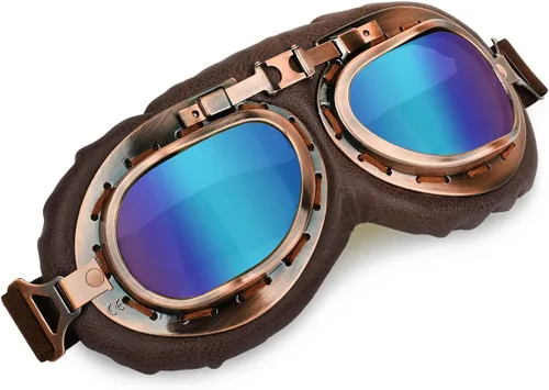 Vista 7 de Cosplay Goggles Steampunk Motorcycle Goggles Costume Retro Pilot