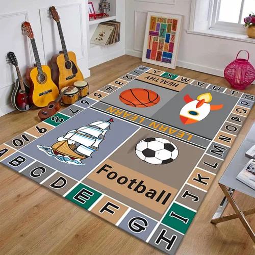 Vista 14 de Alfombra de campo deportivo, 3 x 4 pies, fondo de campo de fútbol americano, decoración del hogar, para sala de estar, dormitorio, habitación