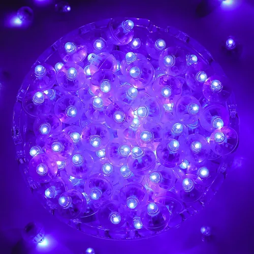 Vista 6 de ZGWJ 50 piezas de luces de globo mini, funciona con pilas, luz redonda impermeable LED de tiempo de espera prolongado para globo de cumpleaños
