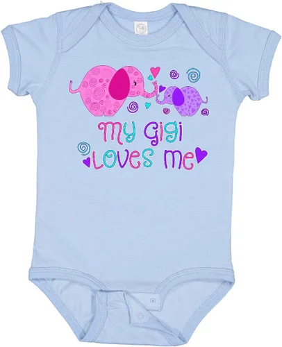 Vista 25 de inktastic My Gigi Loves Me - Body lindo de elefantes para bebé 0020 Blanco