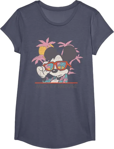 Vista 12 de Disney Mickey and Friends Mickey Mouse Tropical Retrato Camiseta S Negro