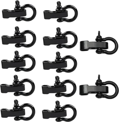 Vista 2 de Hewnda 10 Sets Zinc alloy Bow Shackle Umbrella Rope,Adjustable D Umbrella Rope Bracelet Buckle Survival D