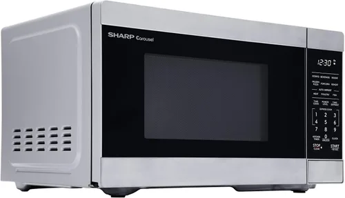 Vista 9 de Horno microondas de sobremesa SHARP con bandeja giratoria de carrusel extraíble de 10.6", 900 vatios, 0.9 pies cúbicos, acero inoxidable