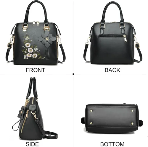 Vista 6 de Bolso de mano bordado con asa superior y bolso ligero para mujer