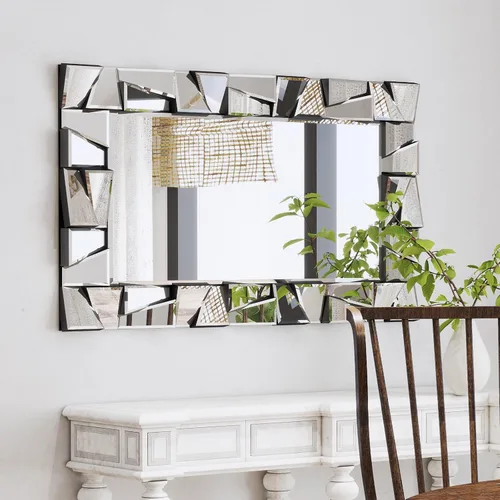 Vista 11 de Chende Espejos decorativos modernos 3D para pared, espejo de sala de estar