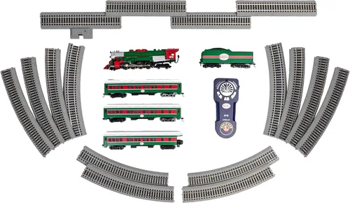 Vista 4 de Juego de tren Lionel Christmas Express LionChief Bluetooth eléctrico de calibre HO con control remoto, multicolor