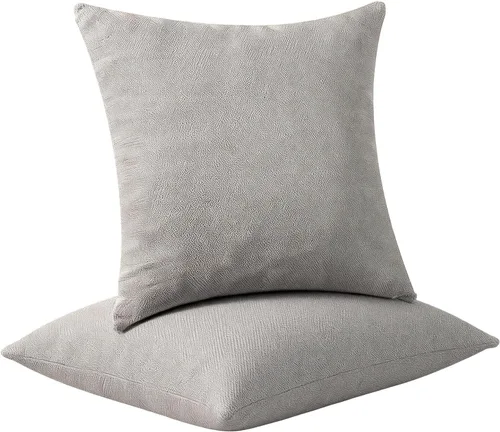 Vista 7 de Almohadas con rellenos incluidos, almohadas de sofá de 18 x 18 pulgadas, almohadas para sofá, azul, paquete de 2, gris claro