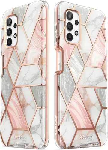 Vista 6 de i-Blason Funda para Samsung Galaxy A32 5G (2021), protección completa 360 purpurina parachoques cubierta [Cosmo] diseño de patrón con protector