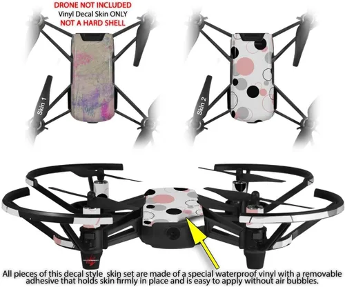 Vista 2 de Skin Wrap 2 Pack para DJI Ryze Tello Drone Pastel abstracto rosa y azul Drone No Incluidas