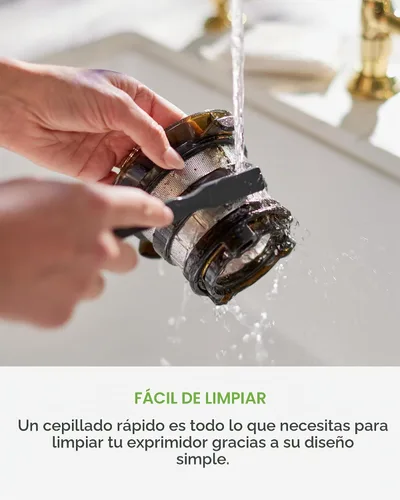 Vista 5 de NAMA J2 Extractor de jugo de prensado en frío – Autoalimentación para operación sin manos con tolva de boca ancha para carga de receta completa Negro