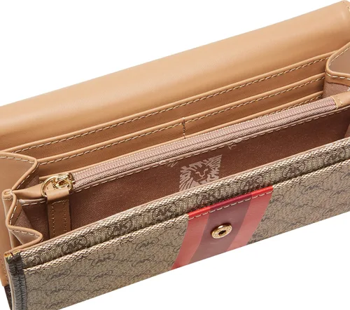 Vista 3 de Anne Klein Cartera Continental con Logo Varsity