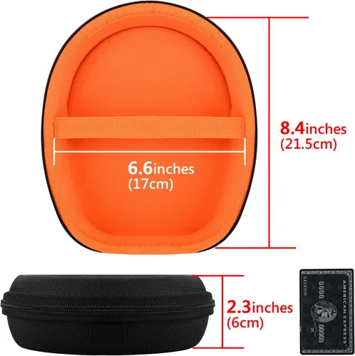 Vista 4 de Geekria Shield - Funda para auriculares planos sobre la oreja, bolsa de transporte de viaje de repuesto con almacenamiento de cables, compatible