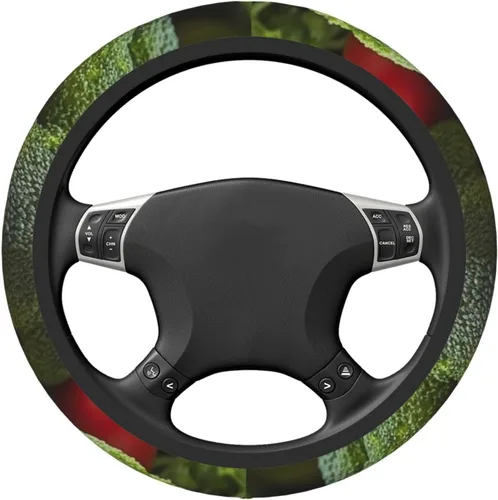 Vista 3 de Nutritious - Funda para volante con estampado de verduras, suave, antideslizante, funda elástica para volante de automóvil, protector universal